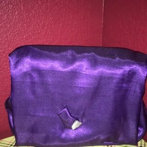 Amethyst silk makeup clutch by Doodlez